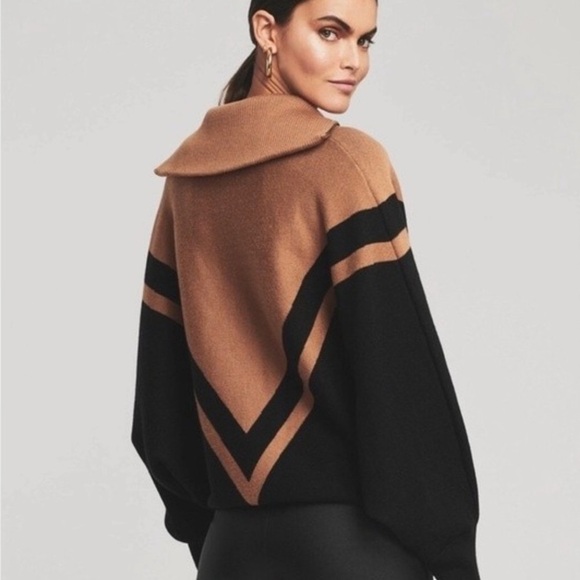 NWT SER.O.YA Abi Oversized Pullover Sweater Brown Black Sz XXS - Picture 3 of 12